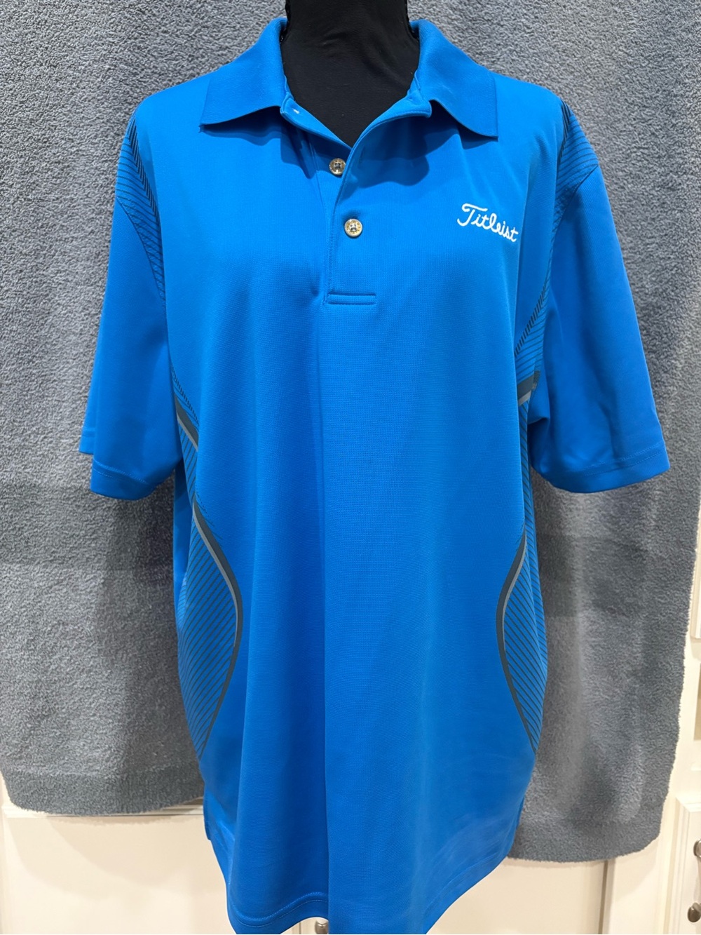 Titleist Bright Blue Men's Polo with Subtle Gray Accents